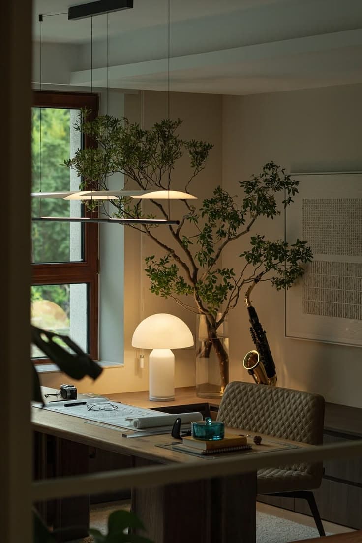 Desk at dusk, work in progress